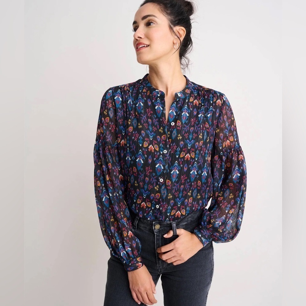 UNTUCKit Women's Georgette Bishop Sleeve Lorelei Shirt Size 6